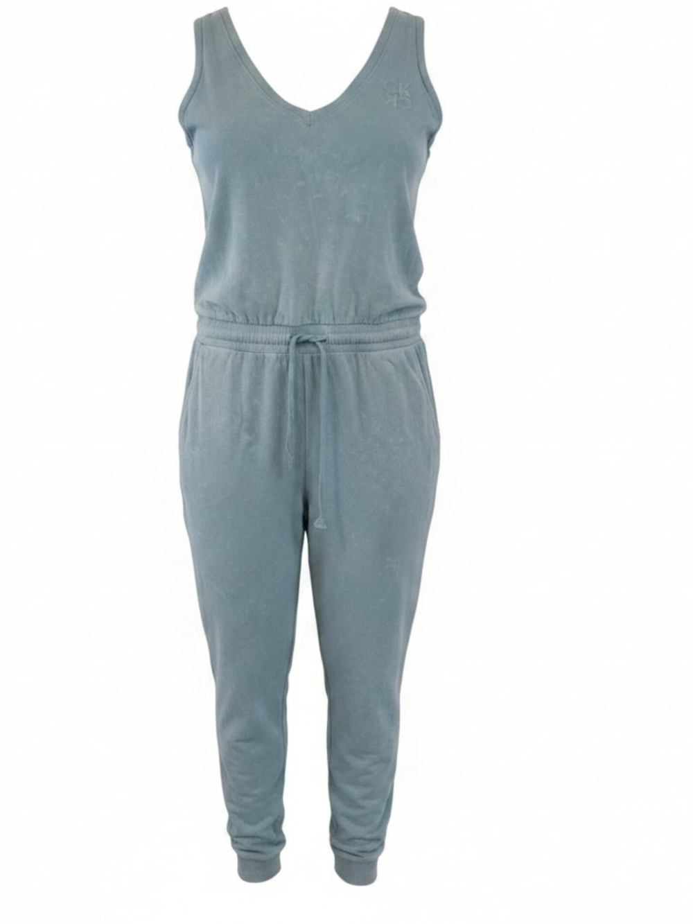 Calvin Klein V-Neck Sleeveless Designer Logo Jumpsuit Size S